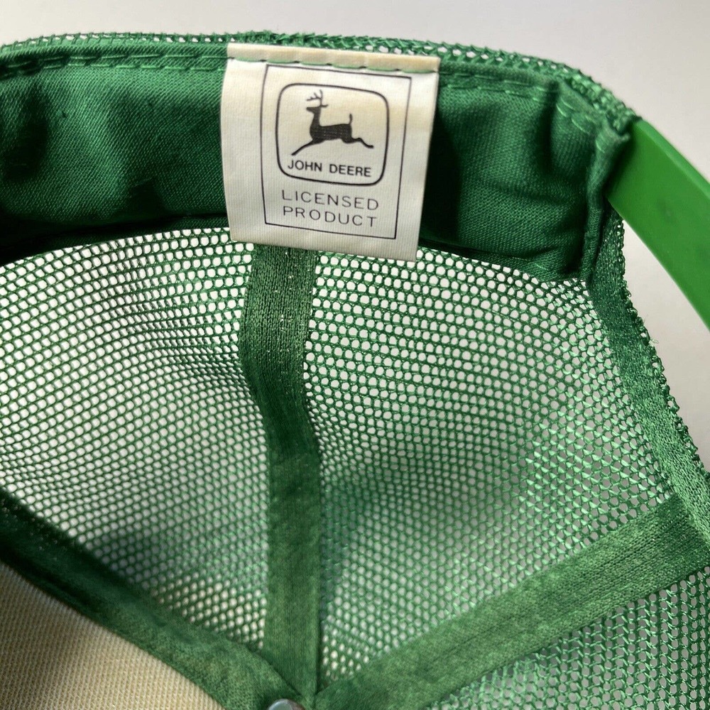 John Deere Mesh Snap Patch Trucker Hat Foam Rope Swingster Green VTG - Picture 10 of 12